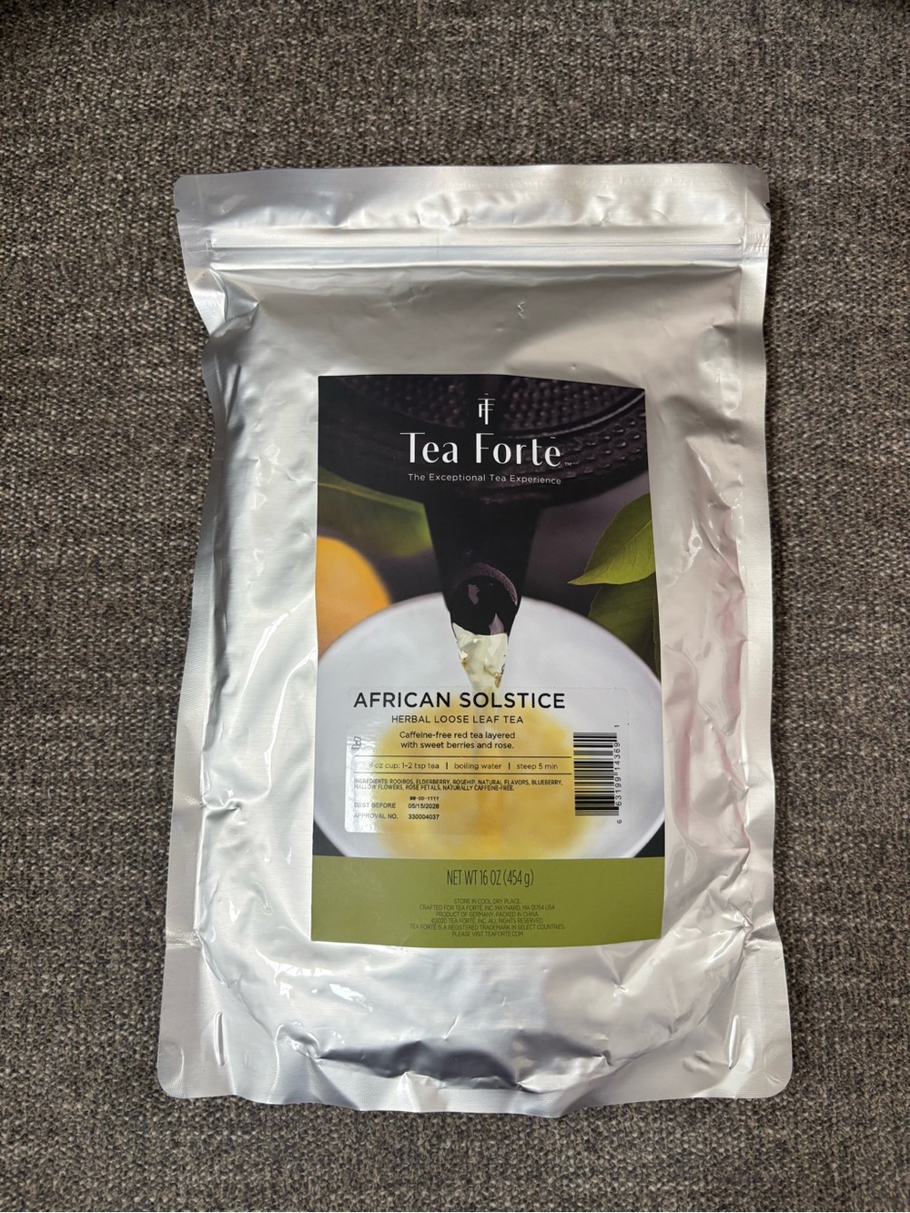 Tea Forte African Solstice Herbal Loose Leaf Tea - Silver Pouch